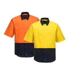 Portwest Food Industry Lightweight Cotton Shirt Reflective 2 Tone Safety MF152