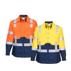 Portwest Ladies Hi-Vis Stretch Long Sleeve Shirt 2 Tone Reflective Safety LS502