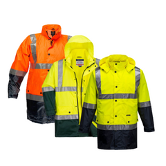 Portwest Mens Eyre Jacket Hi-Vis Day Or Night Lightweight Waterproof Work MJ306
