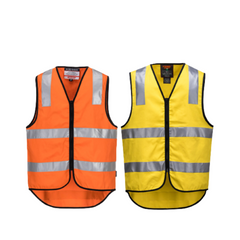 Portwest Mens Hi-Vis 100% Cotton Day Or Night Vest Reflective Lightweight MW338