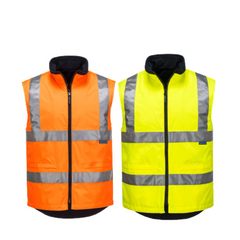 Portwest Mens Hi-Vis Polar Fleece Reversible Vest Reflective Work Safety MV214