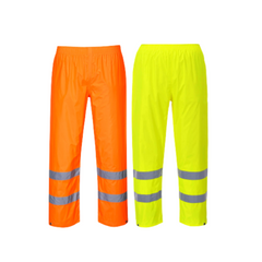 Portwest Mens Hi-Vis Rain Trousers Lightweight Waterproof Work Safety Pants H441