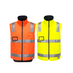 Portwest Mens Huski Traffic Vest Hi-Vis Work Reversible Taped Safety K8132