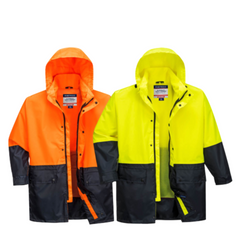 Portwest Mens Kimberley Lightweight Hi-Vis Rain Jacket Waterproof Safety MJ206