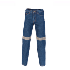 DNC Workwear Womens Taped Denim Stretch Jeans Reflective Comfortable 3347