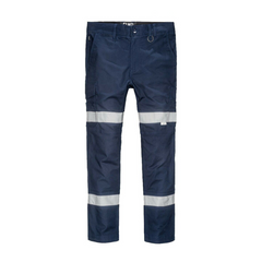 Mens Elwood Work Road Pants Stretch Canvas Phone Pocket Taped Safety Slim EWD106