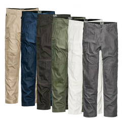 Mens Elwood Work Utility Pants Knee Panels Canvas Tradie Phone Pocket EWD101