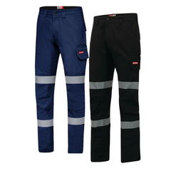 Hard Yakka Canvas Cargo Pant Tough Double Layer Knees Reflective Stretch Y02855