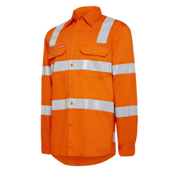 Hard Yakka Mens Shirt Lightweight 2T BI Motion Vent Taped Reflective Work Y04275