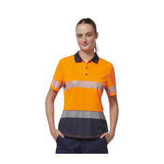 Hard Yakka Womens Short Sleeve HI Vis Reflective Taped Polo Y08602