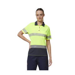Hard Yakka Womens Short Sleeve HI Vis Reflective Taped Polo Y08602