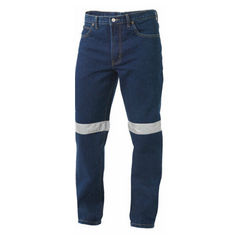KingGee Mens Reflective Work Jean Classic Reinforced Denim Pants Workwear K53030
