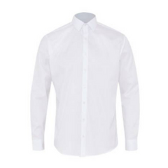 NNT Mens Stretch Twill Long Sleeve Shirt Classic Fit White Button Shirt CATJCB