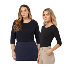 NNT Womens Matt Jersey Classic Soft Comfortable Boat Neck 3/4 Sleeve Top CATUSX