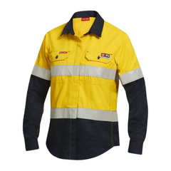 Womens Hard Yakka Protect Hi-Vis Flame Resistant Long Sleeve Work Shirt Y04050